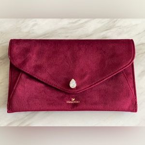 SWAROVSKI  CLUTCH VELVET maroon medium
